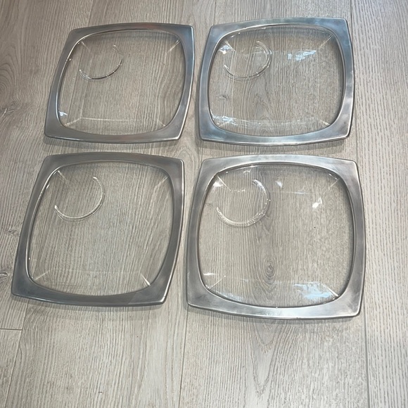 Set of 4 Dorothy Thorpe Silver Rim Desert Tea Plates - Picture 1 of 2